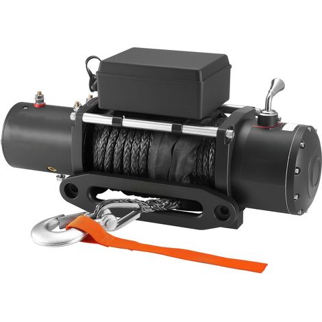 Treuil électrique, capacité de charge de 6100 kg, 12 V CC, pour camions, avec câble synthétique de 9,5 mm x 26 m, télécommande sans fil et filaire, étanche IP55, idéal pour le remorquage de SUV, Jeep, (1/5)