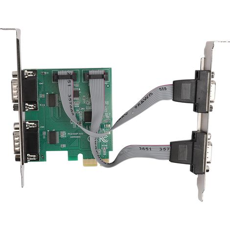 Adaptateur Carte d'Extension PCI-E 4 Ports Série RS232 2.5 Gb/s en Duplex Intégral (1/5)