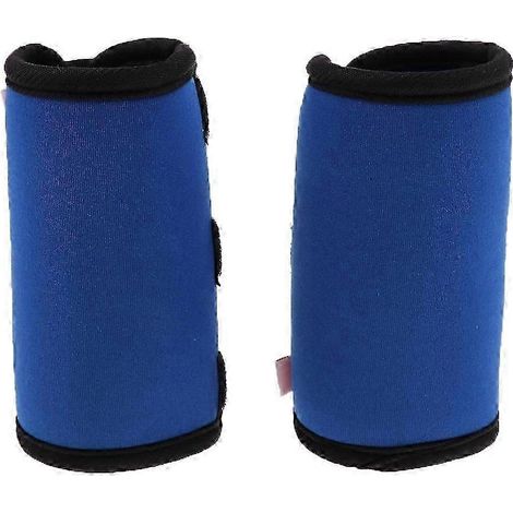 Lot de 2 attelles pour chien (avant et arrière) avec genouillères et sangles, noires, taille S-Blue S (1/5)