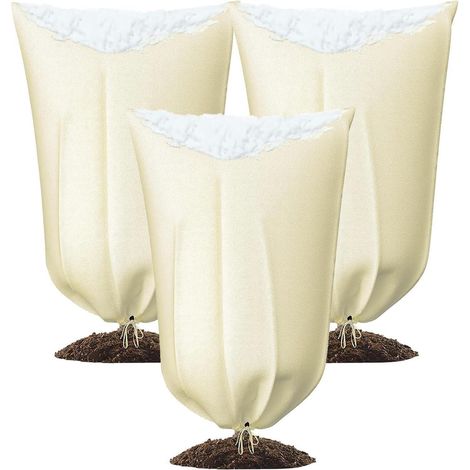 3er Set Pflanzen Winterschutz 85g/m² Beige 60x80cm Atmungsaktiv Frostschutz (1/5)