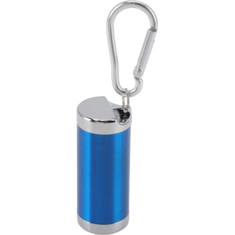 Cendrier portable en acier inoxydable, conception ignifuge à boucle, look exquis mini cendrier porte-clés pour voiture bureau bleu (1/5)