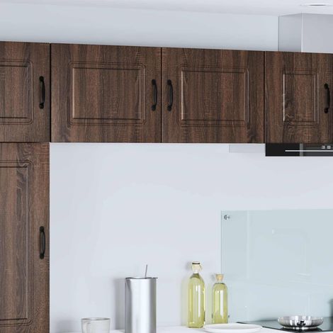 Armoire murale de cuisine 2 étagères 1 porte en bois d’ingénierie chêne brun 50 x 31 x 40 cm - PANGIVO (1/5)