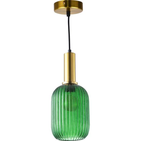 Suspension Suffolk Polux verre vert et doré E27 Ø15 cm (1/5)