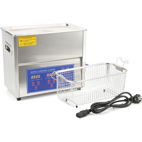 Nettoyeur Ultrasonique 6L Cuve de Nettoyage à Ultrasons avec Chauffage et Minuteur Affichage Numérique MH-031XEU Prise AC200-240V (1/5)