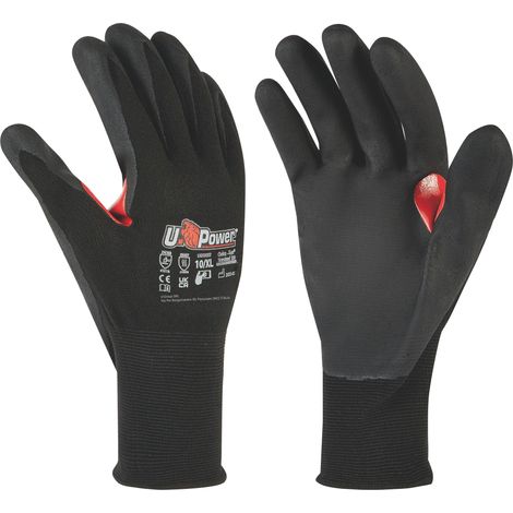 U-Power GUANTI DA LAVORO FLYNT IN NYLON/NITRILE Col. Rosso/Nero  tg. 8 12.00 paia