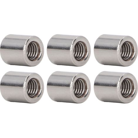 50 écrous de raccordement pour tige ronde, filetage femelle M6x1,0, 10 L11 mm, en acier inoxydable 304 (1/5)