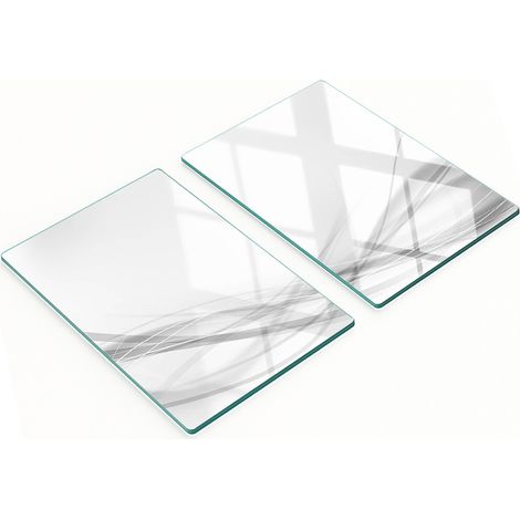 Dekorative Schneidebretter aus gehärtetem Glas, abstraktes Wellenmuster, 2 x 40 x 52 cm (1/5)