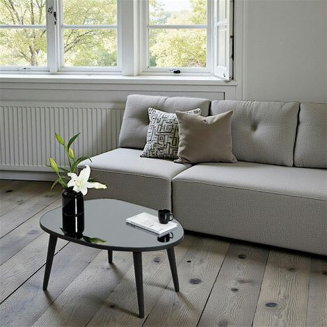 Table basse miroir forme organique pieds noirs TULUM (1/5)