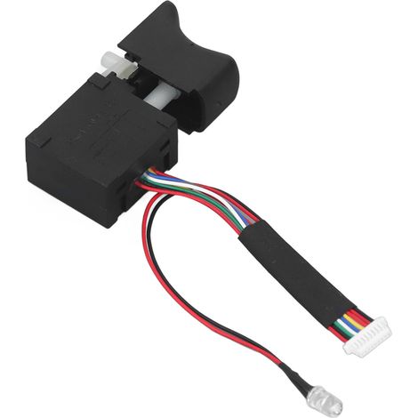 Interrupteur à clé pour perceuse électrique sans balais DC36V avec gâchette de contrôle de vitesse lumineuse, accessoire pour perceuse électrique (1/5)