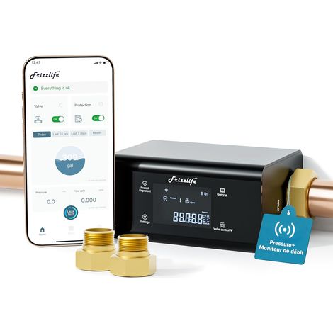 Détecteur de Fuite d’Eau WiFi avec arrêt Automatique, alertes Via app (2,4 GHz (1/5)