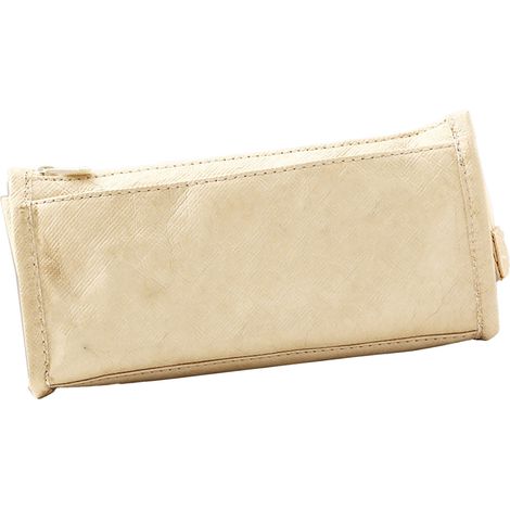 Grande trousse à crayons en papier HDPE blanc, forme trapézoïdale inversée, pochette de rangement surdimensionnée pour fournitures scolaires. (1/5)