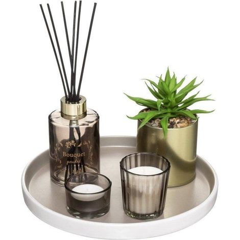Atmosphera Geschenkset Duftspender aus Glas und Kerzen 20cm