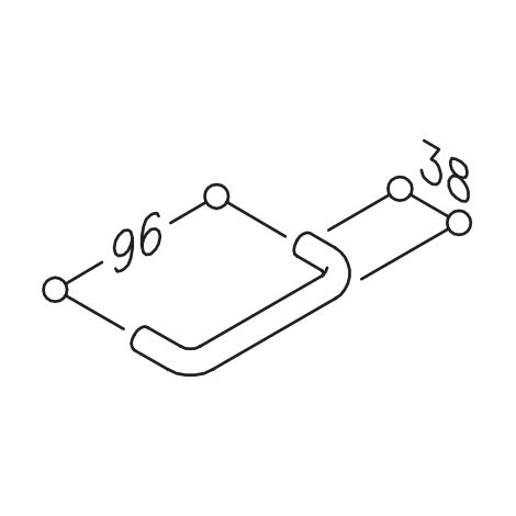 Möbelgriff 75.1.96 NORMBAU - Nylon - Achsmaß 96 mm - Ø 12mm - Weiß 19 - 307210 (1/2)