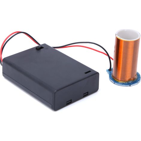 Kit électronique Tesla DIY mini bobine Tesla alimenté par batterie, sans arc électrique, allumage à distance, produit fini (1/5)