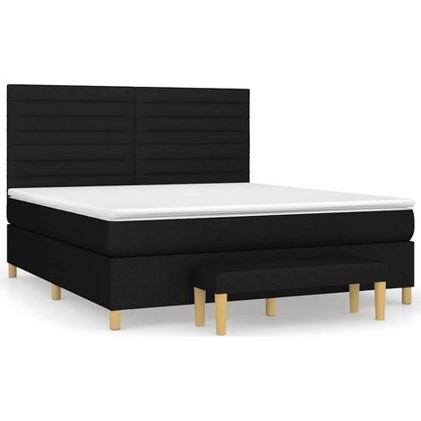 Maison Exclusive - Cama box spring con colchón tela negro 180x200 (1/5)