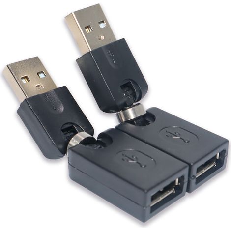 USB male to female adapter, rotating and flexible interface, 360-degree free rotation, A male to A female. (1/4)