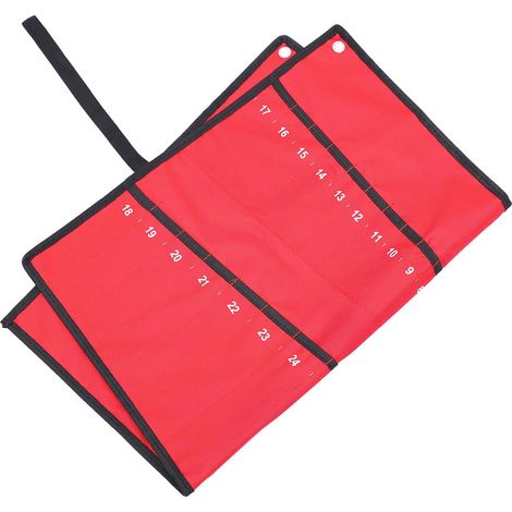 Sacoche à clés en toile rouge, pouvant contenir 25 outils, durable et
