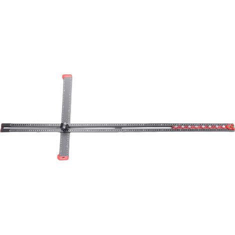 Ortviai Règle de perçage 120 cm en aluminium anodisé – Équerre réglable 0-90° avec 8 curseurs coulissants et niveaux à bulle