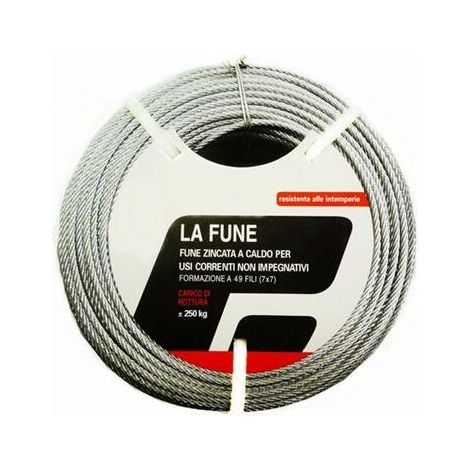 Fune per Arganelli - Carico Massimo 250 kg - Ø2,4 mm x 100 metri (1/2)