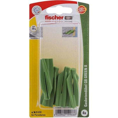 Fischer 4x Taco hormigón celular GB GREEN 8 - 524842