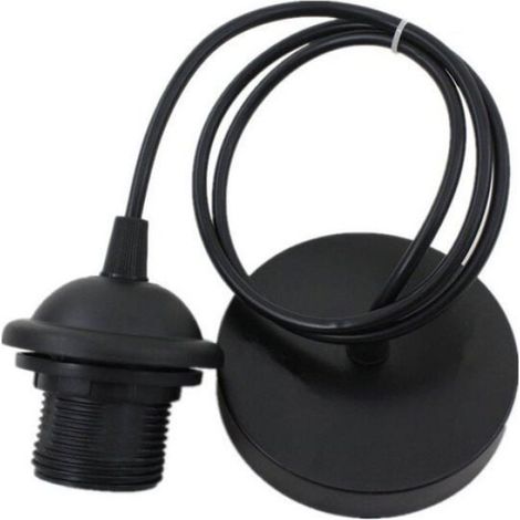 E27 porte-lampe suspension, accessoire avec câble, base de lampe pour chambre, salon, couloir, noir 1 m Odipie (1/5)
