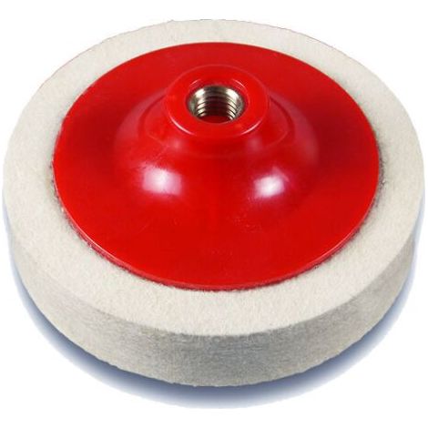 VURAHOME - Quatre M14 10020 trou de vis feutre roue laine roue marbre acier inoxydable miroir polissage roue disque de meulage Disque à lustrer en feutre, 100 mm (1/2)