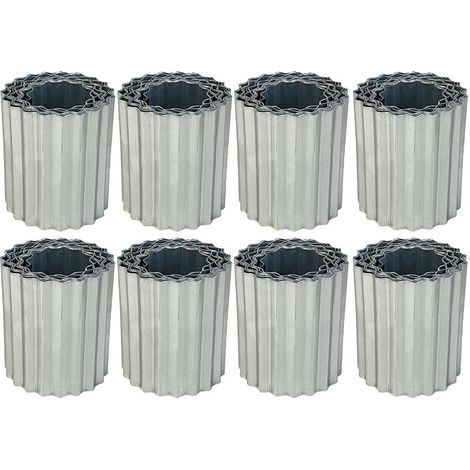Set of 8 Galvanised Steel Lawn Edging Rolls (16.5cm x 5m) (1/5)