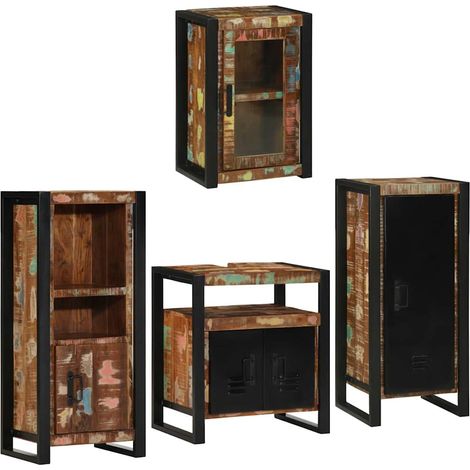 Maison Exclusive - Set di mobili per il bagno 4 pcs Legno massello riciclato