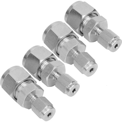 4 Doppelring-Reduzierstücke aus Edelstahl 304, gerader Doppelring-Adapter, Kompressionsrohrverschraubung Ф1/8-Ф1/2 (1/5)