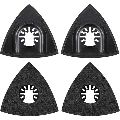 Lot de 4 patins abrasifs oscillants 80 mm pour outils multi-usages – compatible Worx, Makita, Dewalt, Bosch (1/5)