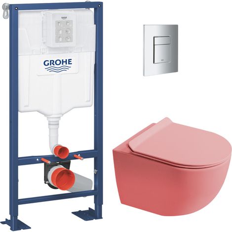 Solido pack WC bâti autoportant + WC suspendu sans bride Ceramia PixL avec abattant SoftClose + plaque (GRCEPXPMT02FR-FS)