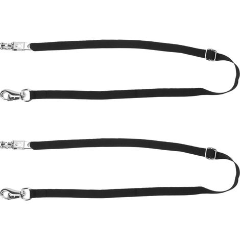 Attaches croisées pour chevaux, 2 pièces, attache de remorque en nylon robuste avec bouton-pression anti-panique fort et longueur réglable de 44,5 à 78,7 pouces, fournitures (1/5)
