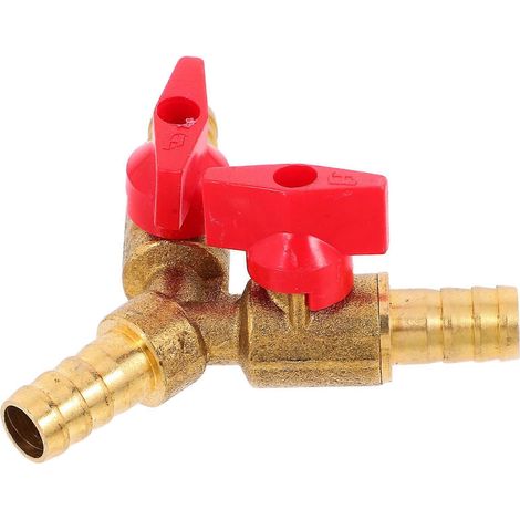 Raccord de vanne à gaz en laiton en forme de Y à trois voies, adapté aux systèmes d'irrigation et assurant un raccordement aisé des canalisations (lot de 5). (1/5)