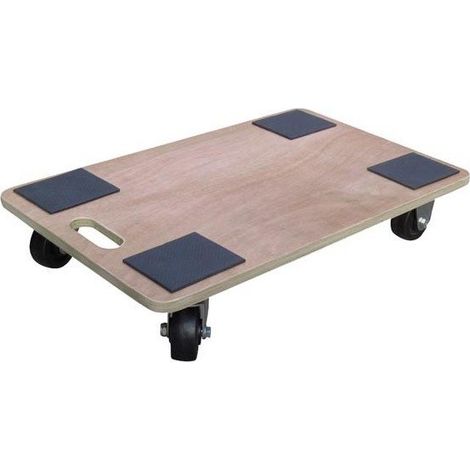 Toolland Carrello per mobili, con rivestimento antiscivolo, 4 piedini, maniglia integrata, 4 ruote piroettanti in gomma, compensato, portata fino a 400 kg, facilmente manovrabile, 10,5 x 65 x 40 cm (1/5)