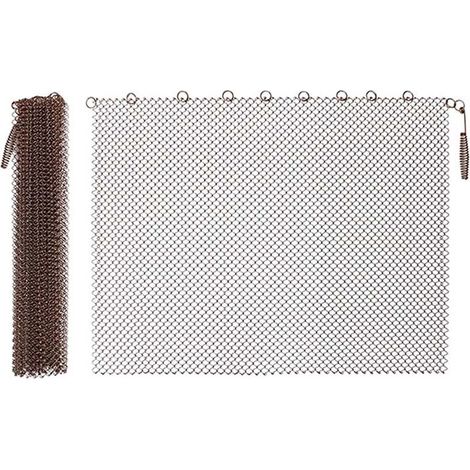 Rideau décoratif de rechange en maille filet pour cheminée - Protection contre les étincelles 2422in/6155.9cm (1/4)