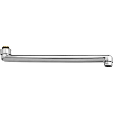 Cornat Rohrauslauf S-Form 20 cm verchromt Luftsprudler M22 flaches Modell eckig (1/2)