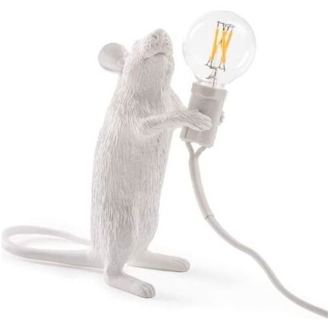 Lampe souris moderne en résine, lampe de bureau créative, lampe de chevet, cadeau décoratif, LED, pour chambre à coucher, bureau (debout) (1/2)