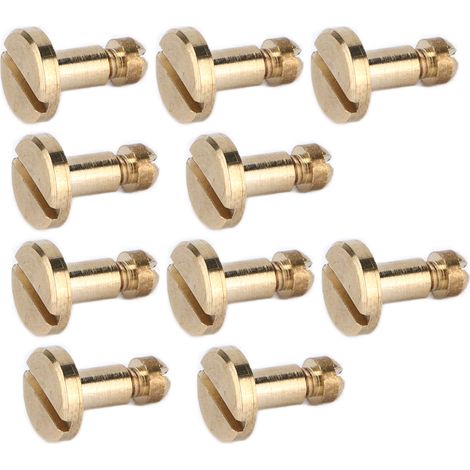 Lot de 10 vis de reliure faciles à démonter et à relier, robustes, pour travaux manuels en cuir, 6,5 x 7 mm