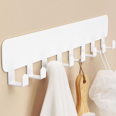 Crochets à clés muraux, porte-clés adhésif sans perçage à coller au mur, Blanc 1 Pack (1/5)