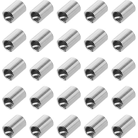 30 Pièces Insert de Réparation de Filetage, 3/8-16 UNC Longueur après Installation 15/16" Insérer Écrou en Acier Inoxydable 304, Kit pour Conversion Outil Équipements Mécaniques (1/5)