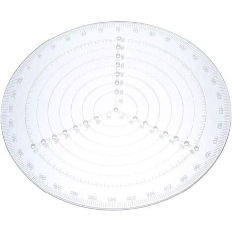 ALLIANDIS20cm Jauge de Cercle d'outil de centrage de Tour en Acrylique Clair Boussole de Recherche de Centre Rond pour Dessiner des Cercles Outil de Travail de Tour à Bois (1/4)