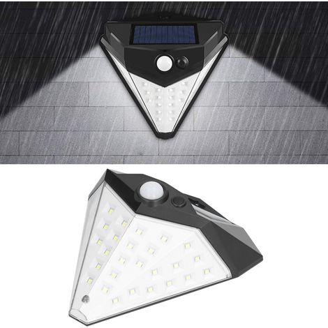 Solar-Wandleuchte mit 36 LEDs und Bewegungsmelder, wiederaufladbare Lithium-Wandlampe, Umgebungsbeleuchtung, Außenbeleuchtung für Hof oder Straße. (1/5)