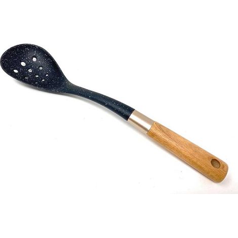 Cucchiaio Forato antiaderente con Manico in Legno appendibili Attrezzi Utensili da Cucina stoviglie