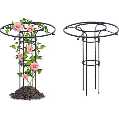 Tuteur de jardin pour plantes grimpantes et fleurs, en métal, noir, 90 cm (1/5)