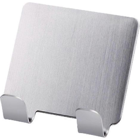 Wandhaken aus Edelstahl mit Doppelhaken, die keine Spuren hinterlassen, für Küche, Bad und Schlafzimmer – Größe M – Silber (1/4)