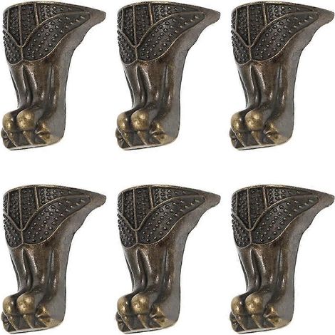 Pieds décoratifs d'angle de style vintage en 6 pièces, adaptés à la décoration de meubles en caisses de bois, avec protections d'angle et de bord en métal. (1/5)