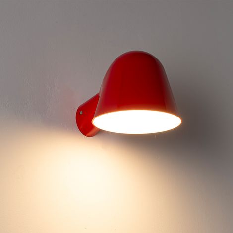 Aplique pared moderno rojo pantalla cónica E14 (1/5)
