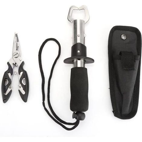 BEL Kit d\'outils combinés multifonctions Poignée droite en acier inoxydable Poignée de contrôle de pêche Petites pinces