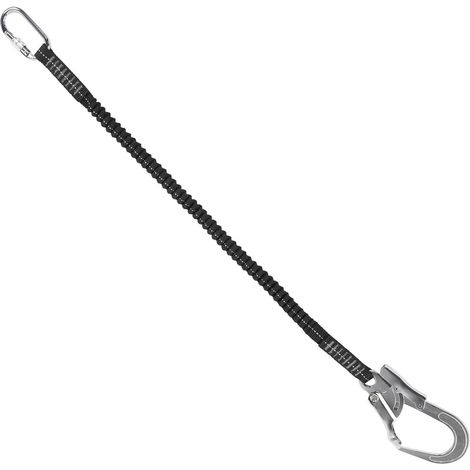 Corde élastique de sécurité avec mousquetons en acier pour harnais et travaux en hauteur