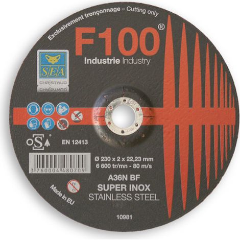 Disque à tronconner inox 230X2X22.23mm MD SEA